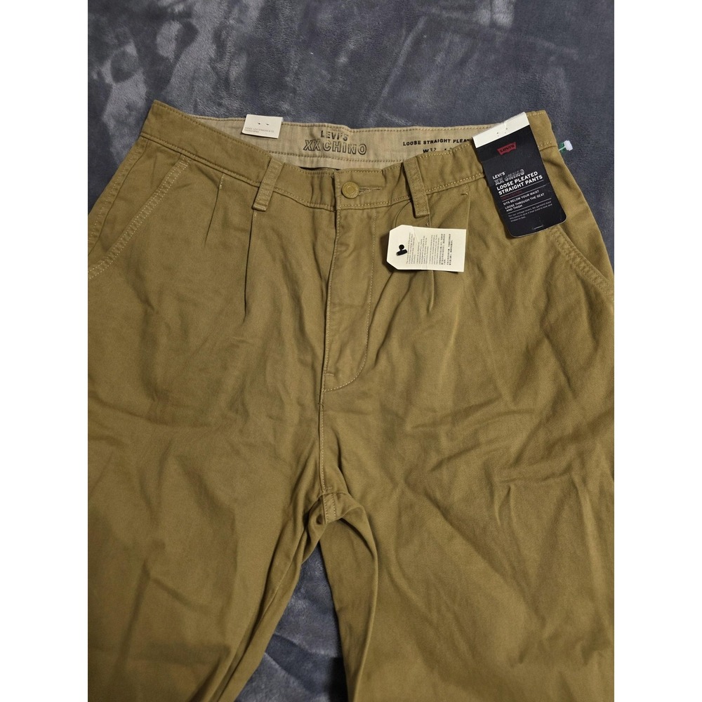 Levi's XX‎ Chino Pants Mens 32x32 Beige Loose Pleated Straight Cotton Casual